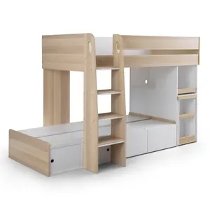 Modern Design Baby Double Stable Factory Wooden Bunk Bed