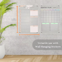 Tableau blanc effaçable à sec en acrylique personnalisé en gros, magnétique pour réfrigérateur, calendrier mensuel, hebdomadaire, quotidien, planificateur transparent, 3 mm
