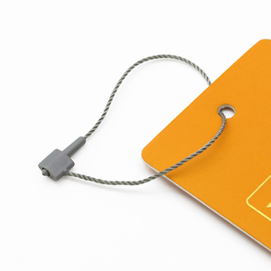 Étiquettes de taille pour vêtements en polyester avec boucle, noires et blanches, à suspendre, avec cordon - Product Image 3