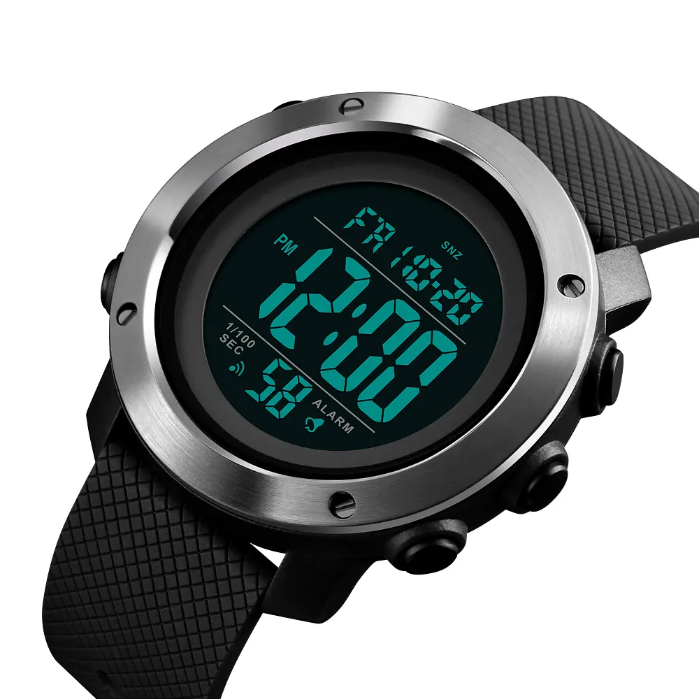 Wholesaler Skmei Wristwatch For Gift Resin Strap Elojes Sport Led Dual Time Waterproof Men Wrist Digital Watch