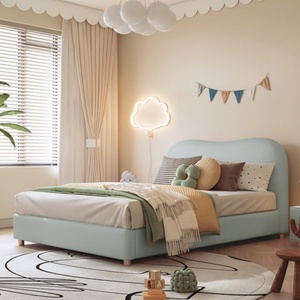 <span class=keywords><strong>Lit</strong></span> simple moderne personnalisable pour filles et garçons Nordic Light Luxury Handmade à partir <span class=keywords><strong>de</strong></span> bois massif pour chambre d'enfant - Product Image 2