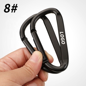 Moschettone All'Ingrosso da 7,6 cm (3 pollici) Total Black con Anello a D Piatto, Gancio Portachiavi da Viaggio Portatile in Lega di Alluminio con Logo Personalizzato Inciso OEM - Product Image 1