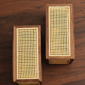 Cao Cấp Bằng Gỗ & Mây Mô Hộp Bìa Với Từ Tính Hiện Đại Nhà Bàn Trang Trí Nội Thất Cho Phòng Khách Và Văn Phòng Lưu Trữ Tổ Chức - Product Image 4