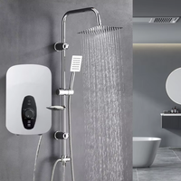 Ensemble de douche pluie monobloc simple avec pommeau de douche, porte-savon et buse de surpression pour toilettes et baignoire, pour usage domestique et hôtelier