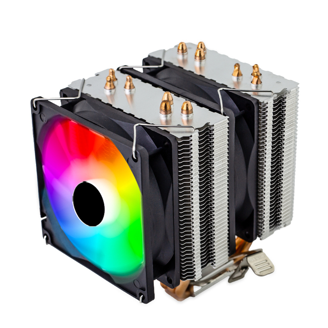 New High Performance Air Cooled Aluminum CPU Heatsink Four Tubes 120mm Fluid Bearing Full Spectrum LED Desktop CPU Computer Case