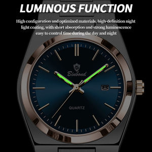Montre pour homme BINBOND, ultra-fine, en acier inoxydable, étanche, lumineuse, résistante aux rayures - Product Image 5