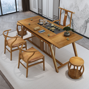Juego de Muebles de Madera de Roble Ecológicos de Estilo Japonés para Sala de Estar, Mesa de Té y Café con Sillas, Venta al Por Mayor - Product Image 2