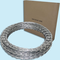Rasoir à anneau unique/rasoir soudé galvanisé treillis métallique barbelé/lame en spirale corde d'épine pour la protection des prairie isolation de la route