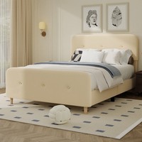 Lit à dossier haut et arrondi avec rembourrage et pieds de support fins pour les programmes de mobilier raffiné pour chambres d'hôtel