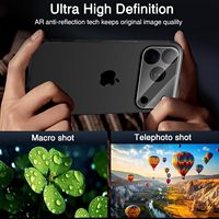 Protection d'objectif d'appareil photo en verre trempé transparent pour iPhone 18 Pro Max, compatible avec iPhone DUO 17 Air 16 15 – Vente en gros usine
