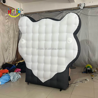 Panneau publicitaire gonflable personnalisé de haute qualité, panneau publicitaire gonflable en forme de tête de lion avec éclairage LED