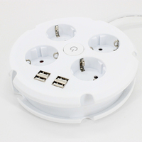 Multiprise universelle 4 prises 4 ports USB avec interrupteur et cordon d'extension