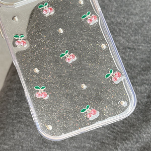 <span class=keywords><strong>Cover</strong></span> per <span class=keywords><strong>iPhone</strong></span> con Glitter <span class=keywords><strong>Trasparente</strong></span> a Forma di Tulipano e Ciliegia per 17 <span class=keywords><strong>Pro</strong></span> Max, Design Morbido per Donne, Custodia Antiurto per 16 15 - Product Image 3