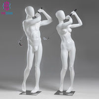 Maniquí Deportivo de Fibra de Vidrio, Modelo Masculino y Femenino de Cuerpo Completo, Color Blanco, para Exhibición en Vitrinas, Estilo Europeo