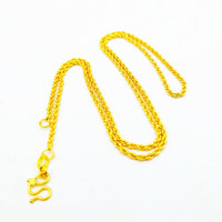 Classique vague torsadé gourmette serpent perle boîte haricot O lien chaîne 24k or cuivre femmes collier bijoux en gros