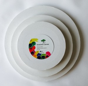 Stretched Artist <strong>Round</strong> Shape Wooden Frame Blank <strong>Canvas</strong> for Painting - Product Image 3