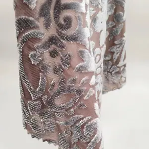 Kadın elbise için yüksek kaliteli elastik naylon Polyester Spandex yanmış kumaş
