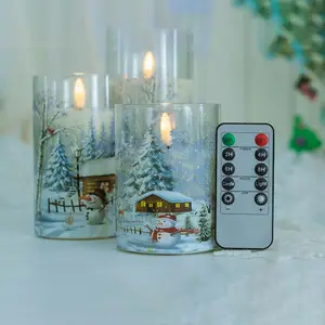 Светодиодные свечи с пультом дистанционного управления светодиодные свечи набор света с цветным узором для рождественских украшений