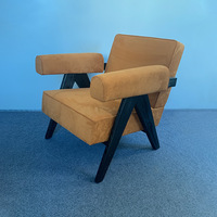 Fauteuils de salon modernes en bois, ensemble de 2 chaises d'appoint confortables pour salon, fauteuil simple de luxe pour chambre à coucher