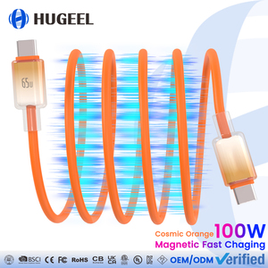 <span class=keywords><strong>Cable</strong></span> Magnético Tipo-C de 100W, Cables de Datos <span class=keywords><strong>USB</strong></span>-C de Silicona con 48 Hilos Trenzados, Kit de Cables de Carga Rápida PD240W Portátiles para Teléfono, Laptop y Tablet - Product Image 2