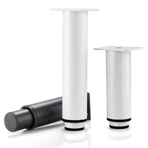 Kaki Kabinet Logam yang Dapat Disesuaikan 8-25cm untuk Pengganti Penyangga Furnitur Kaki Furnitur Teleskopik Putih Kaki Sofa Baja Tahan Karat - Product Image 3