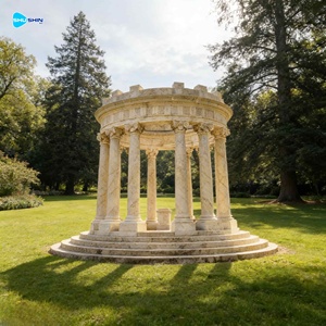 جازيبو رخامي مخصص للحدائق الخارجية بأسعار مناسبة، عمود رخامي، تمثال، منحوتة حجرية، تصميم روماني - Product Image 2