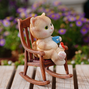 ของตกแต่งรูปสัตว์น่ารักสำหรับตกแต่งบ้าน สวน หรือโต๊ะทำงาน เช่น แมวการ์ตูน กระต่าย ตุ๊กตาหมีโยกเยก กบ - Product Image 4