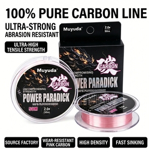 Filo da Pesca di Alta Qualità, Resistente all'Abrasione, in Fluorocarbonio e Fibra di Carbonio, Rosa, 100M, per Esche, Affondante, per Pesca al Bass in Fiume - Product Image 1