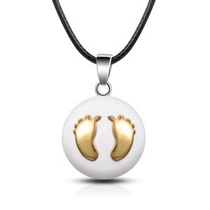 Empreinte bébé Ange Appelant Grossesse harmonie Carillon Mexicain Bola Pendentif Collier - Product Image 1