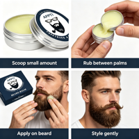 Baume Coiffant Naturel pour Barbe Lissant Adoucissant Nourrissant Soin Quotidien pour Hommes Vente en Gros Personnalisée Service de Marque Privée