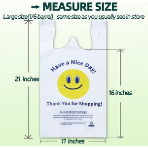 Bolsas de Plástico para Camisetas, 0.8 Mil, 100 Unidades, Material Reciclado, Bolsas de Compras con Asas - Product Image 3