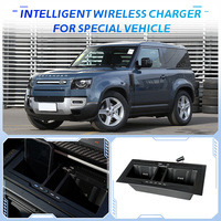Chargeur sans fil CARSOUL QC3.0 2 ports 12-24V ignifuge pour Land Rover DEFENDER 2020-2022, support de charge mains libres pour téléphone portable