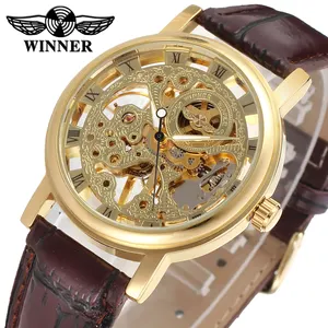 Сделано в Китае T-победитель оригинальные брендового производителя, роскошные часы полые простые наручные часы с 40 мм Механические Мужские часы-Скелетон