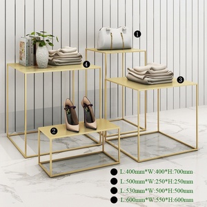 High End Golden Stainless Clothing <strong>Display</strong> <strong>Table</strong> for Women Clothing Shop - Product Image 4