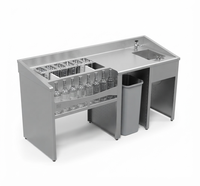 Stasiun Koktail All-in-One dengan Icewell 80L, Pembersih Gelas, Set Bumbu, Unit Bar dari Baja Tahan Karat 304L Food-Grade