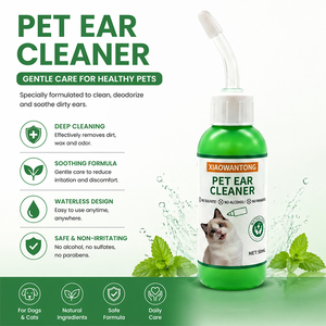 Nettoyant Auriculaire Bio-Enzymatique Doux Sans Alcool Anti-Odeur pour Animaux de Compagnie Marque Blanche – Gouttes Auriculaires pour Chiens et Solution <span class=keywords><strong>Traitement</strong></span> Anti-Acariens pour Chats - Product Image 3