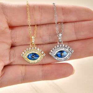 Collier Œil Turc Vintage en Zircon Coloré Taille Marquise, Plaqué Or 14 carats, Vente en Gros, Bijoux de Mode en Cuivre 2026 pour Femme - Product Image 6