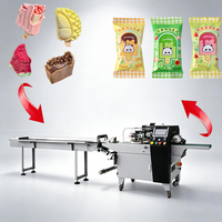 Machine d'emballage horizontale, machine d'emballage flow pack, prix de la machine d'emballage flow pack pour l'emballage de la crème glacée au durian