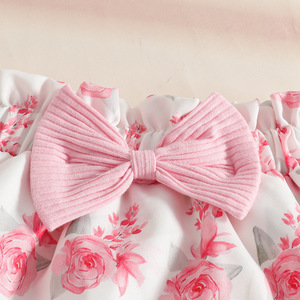 Set di Abbigliamento OEM ODM per Bambina con Top Senza Maniche in Pizzo Plissettato e Gonna a Doppio Strato con Fiocco - Product Image 4