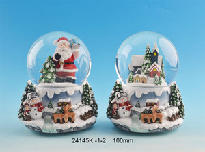Venta al por mayor Navidad resina Santa <span class=keywords><strong>Claus</strong></span> muñeco <span class=keywords><strong>de</strong></span> nieve globo <span class=keywords><strong>de</strong></span> nieve con música ligera regalos <span class=keywords><strong>de</strong></span> Navidad - Product Image 4