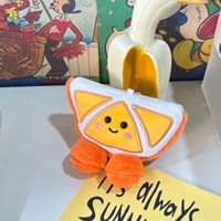 En gros, Peluche mignonne en forme de petit fruit orange de dessin animé, 6 cm, Poupée porte-clés, Prix pour machine à griffes pour parcs d'attractions