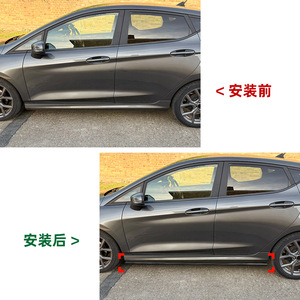 Ford Fiesta Mk8 St Line 2018 Jupes latérales Noir piano Texture fibre de carbone Kit carrosserie ABS Modification - Product Image 4