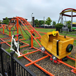 Vente en gros de montagnes russes d'intérieur en bois non alimentées Équipement de parc d'attractions extérieur pour enfants montagnes russes à pédales humaines - Product Image 2