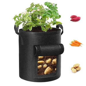 Sacs <span class=keywords><strong>de</strong></span> culture en feutre non tissé pour tomates et légumes, 5/7/10 gallons, avec poignées, pour jardin domestique, vente en gros - Product Image 1