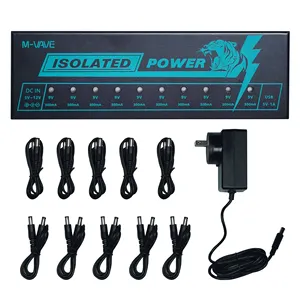 Guitar Pedal Power Supply 10 Truly Isolated Outputs Portable Pedal Board Power Supply with USB for 9V Effect Pedal Power Supply