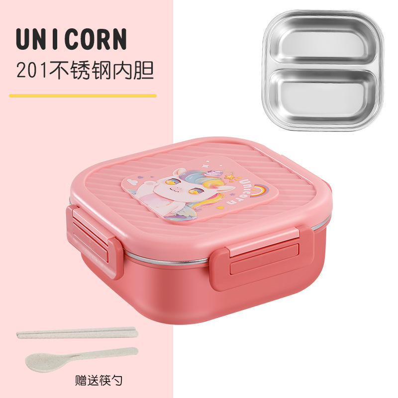 กล่องข้าวสีชมพูแบบสองช่อง