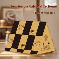 Maison pour chat moderne et écologique en papier ondulé avec griffoir vertical et affûteur de griffes pour empêcher les chats de gratter le canapé