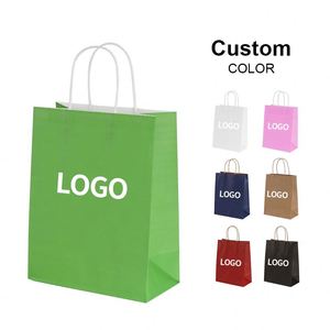 Sac en papier personnalisé imprimé, sac à emporter, sac de shopping, sac en papier kraft avec poignée - Product Image 1