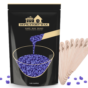 Venta al por mayor de cuentas de cera brasileña sin papel, granos de cera dura depilatoria de 1 libra, 100g para depilación axilas y de cara - Product Image 1