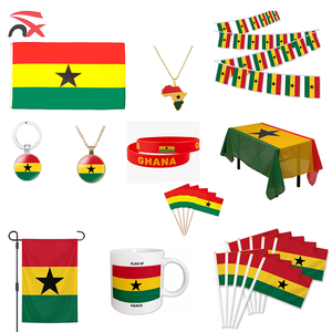 Juego de Banderas de Ghana al por Mayor, Bandera de Mano para Fanáticos del Fútbol de <span class=keywords><strong>Jamaica</strong></span>, Pulsera, Collar, Bandera Colgante, Taza de Cerámica, Bandera Nacional para Suministro - Product Image 1